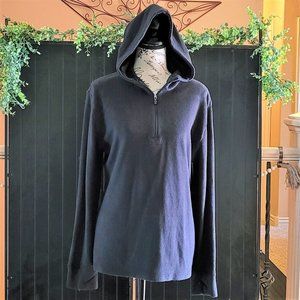 NWOT Cuddl Duds Womens Black Stretch Fleecewear Half-Zip Hoodie (XL)